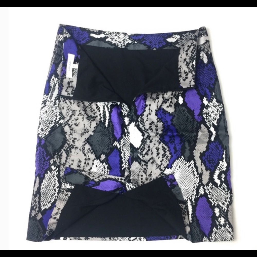 Milly Purple And Gray Python Print Pencil Skirt - image 4